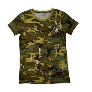 NWT J Crew Mercantile Camouflage Metallic Grunge Y2K inspired S Cotton T-Shirt‎